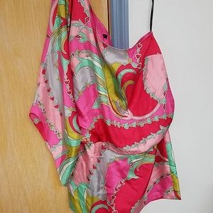 Laundry one sleeve silk top